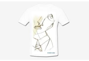 T-shirt Giuseppe Biasi logo blu
